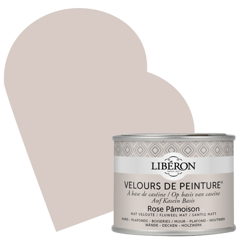 Peinture pour murs Velours de Peinture rose pamoison mat 0,125 L LIBERON