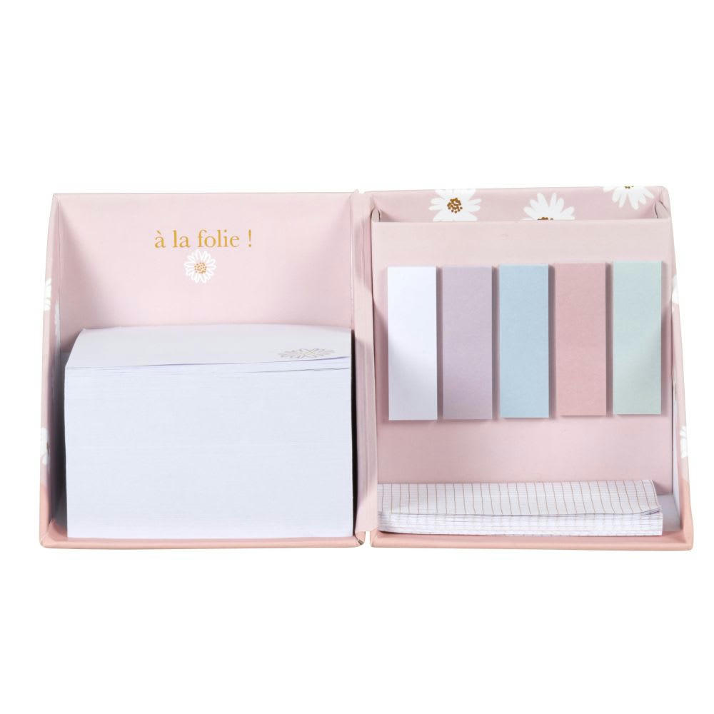 - Bloc-notes motifs pâquerettes rose et blanc