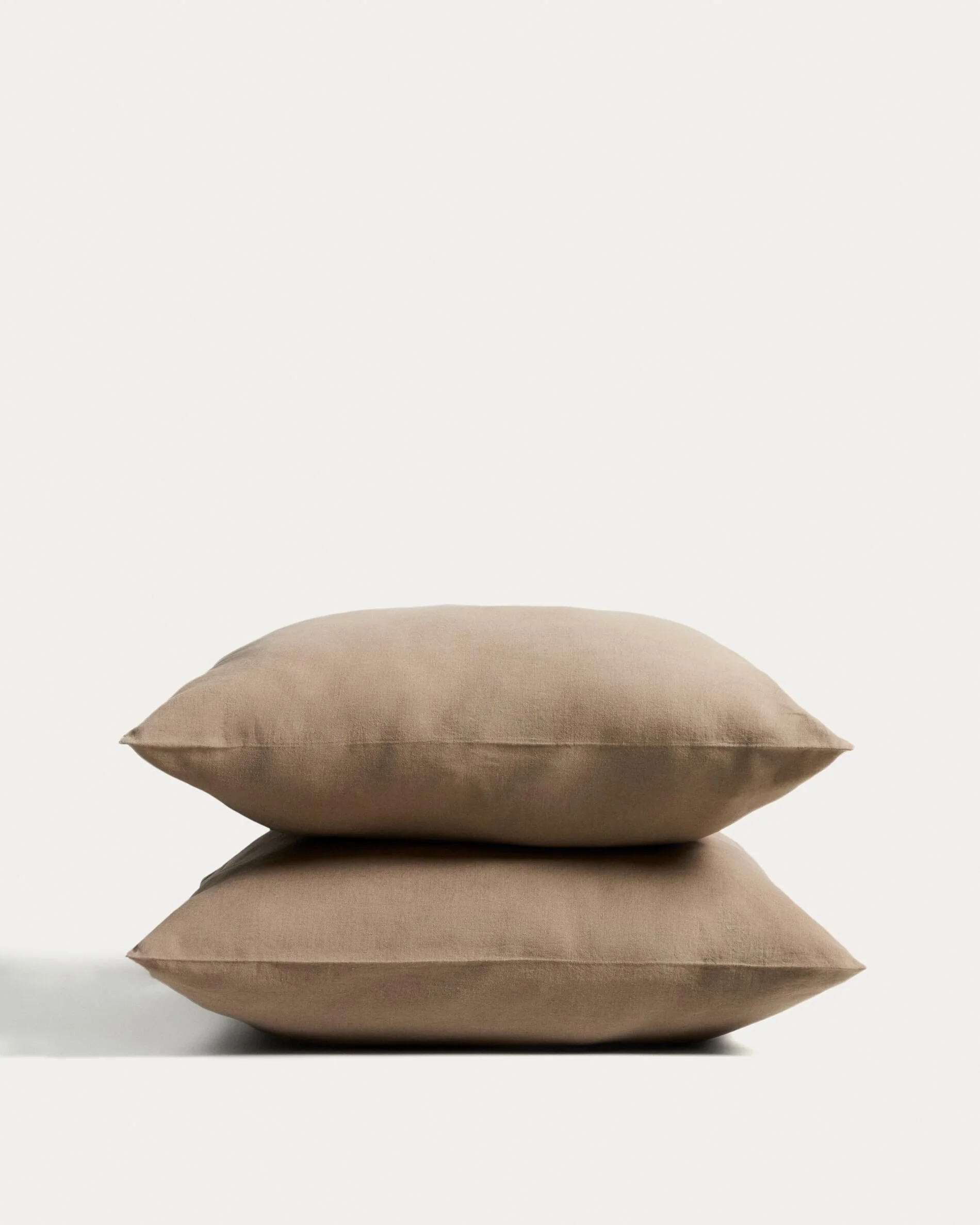 Simmel set of 2 brown linen blend pillowcases 65 x 65 cm