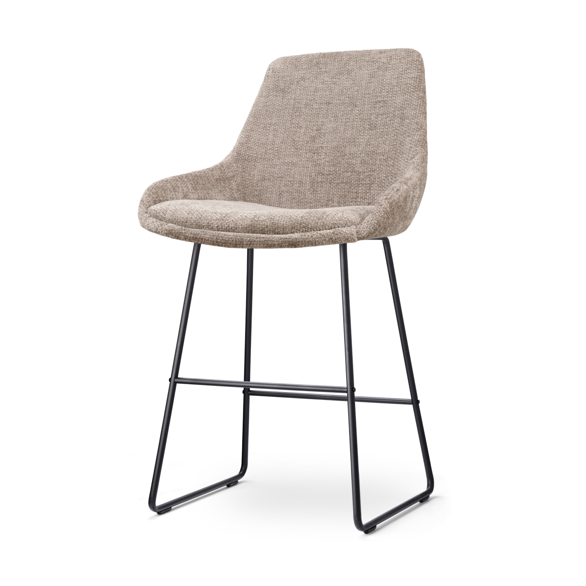 Nolon Nino-Isa Barkruk Bruin - Stof - Zwart Onderstel - 65 cm