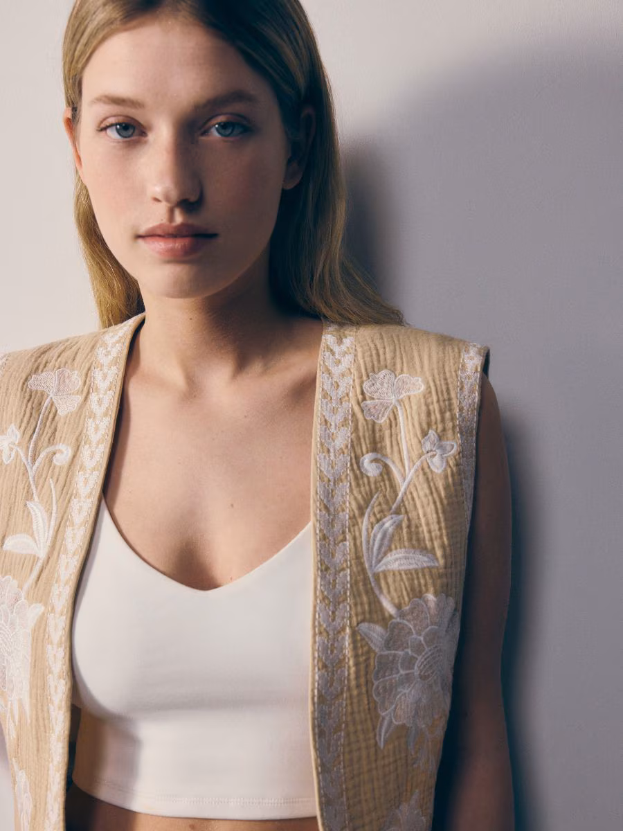 Vest With Embroidery Detailing