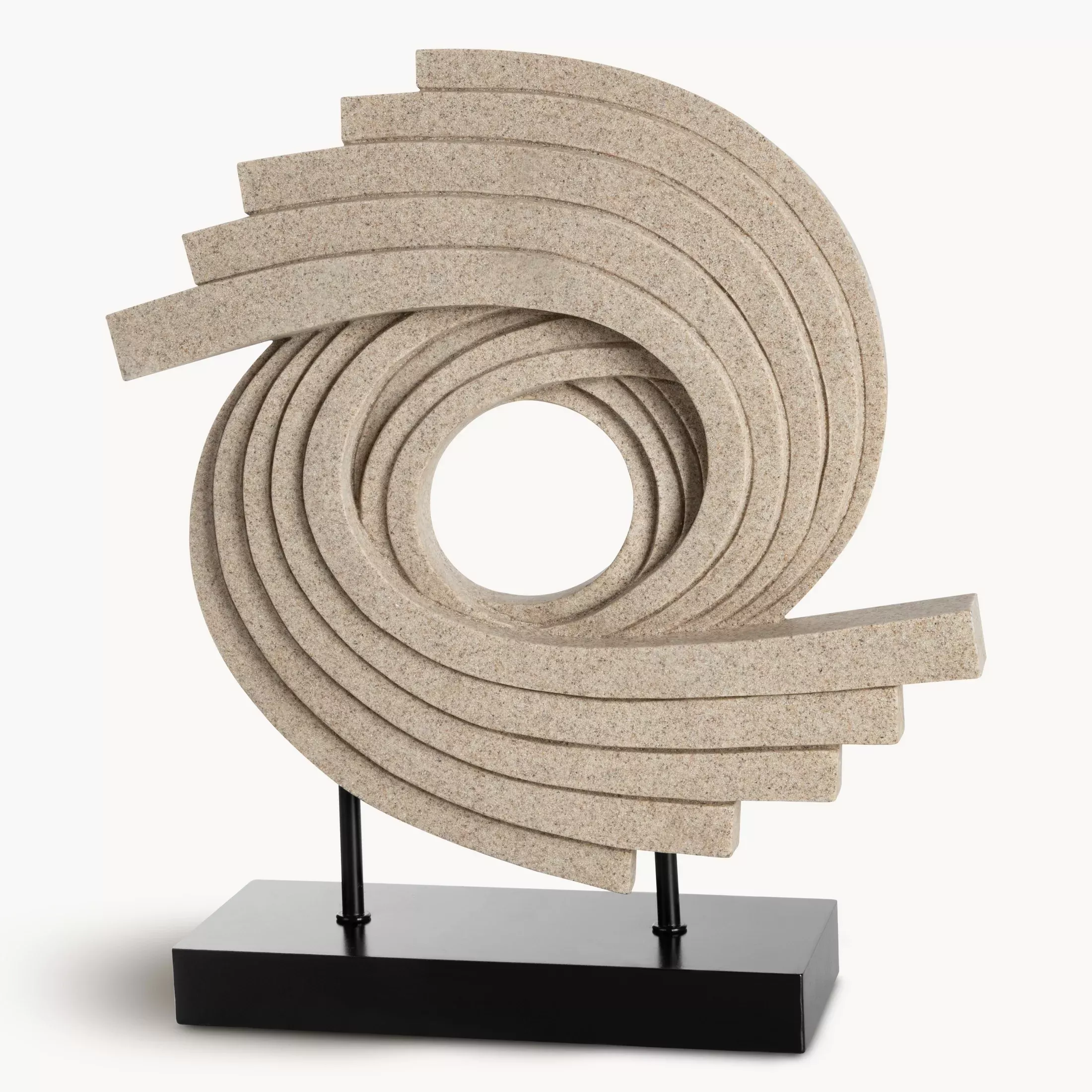 Figurka beżowa w formie spiralnej rzeźby 28x8x32 cm