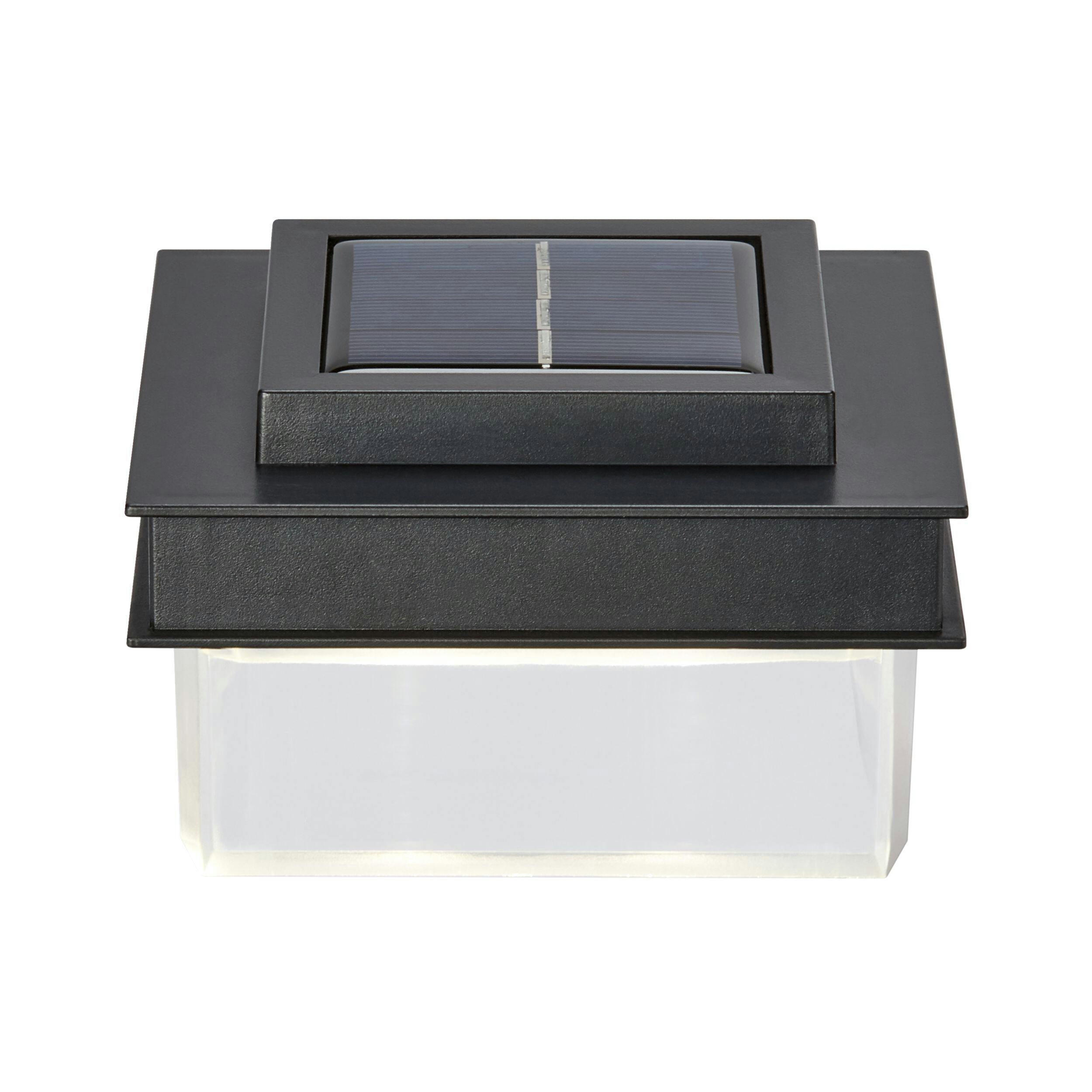 NOMA Outdoor Pure White 12 LM LED Solar Flush Post Fence Lights, 4x4-in