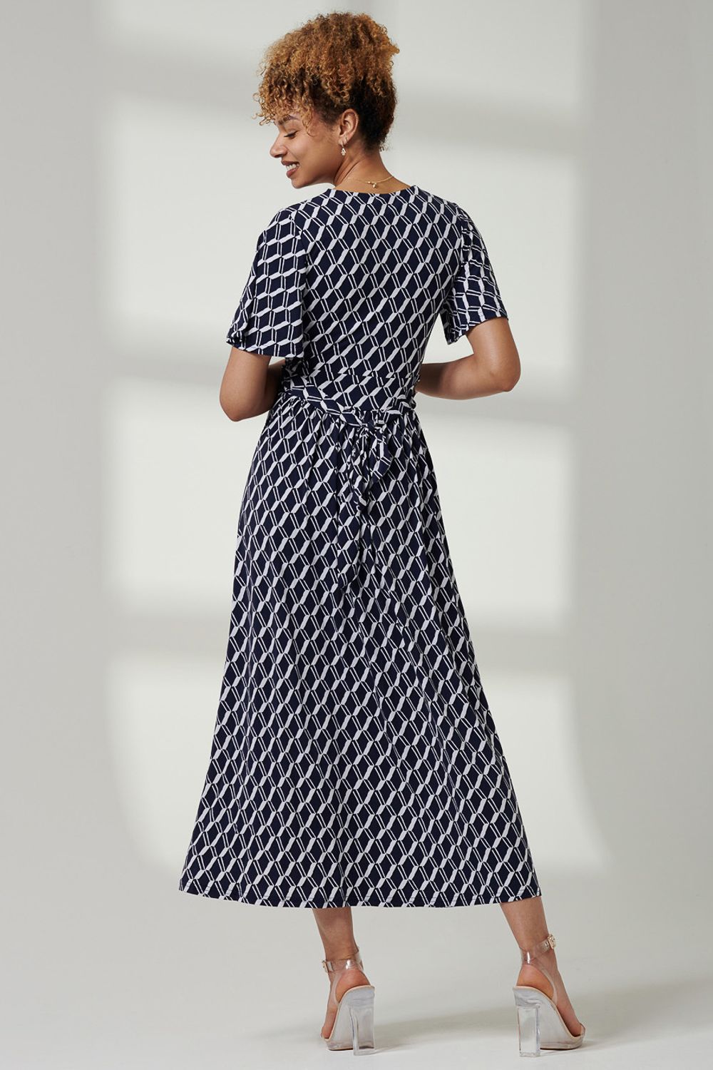 Jolie Moi Jaylynn Flare Sleeve Jersey Maxi Dress