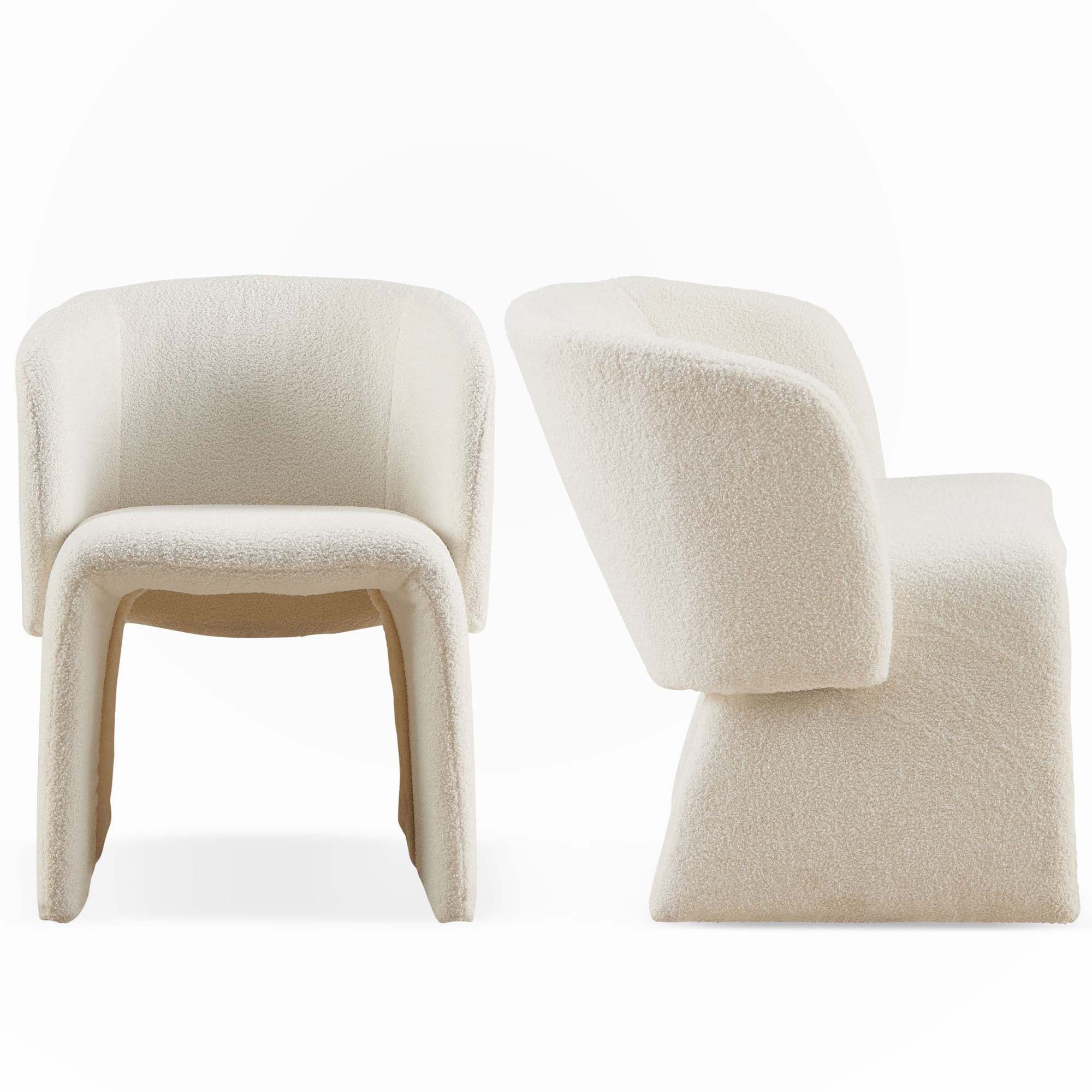 Modern Accent Chair White Single Sofa Chair-2PC