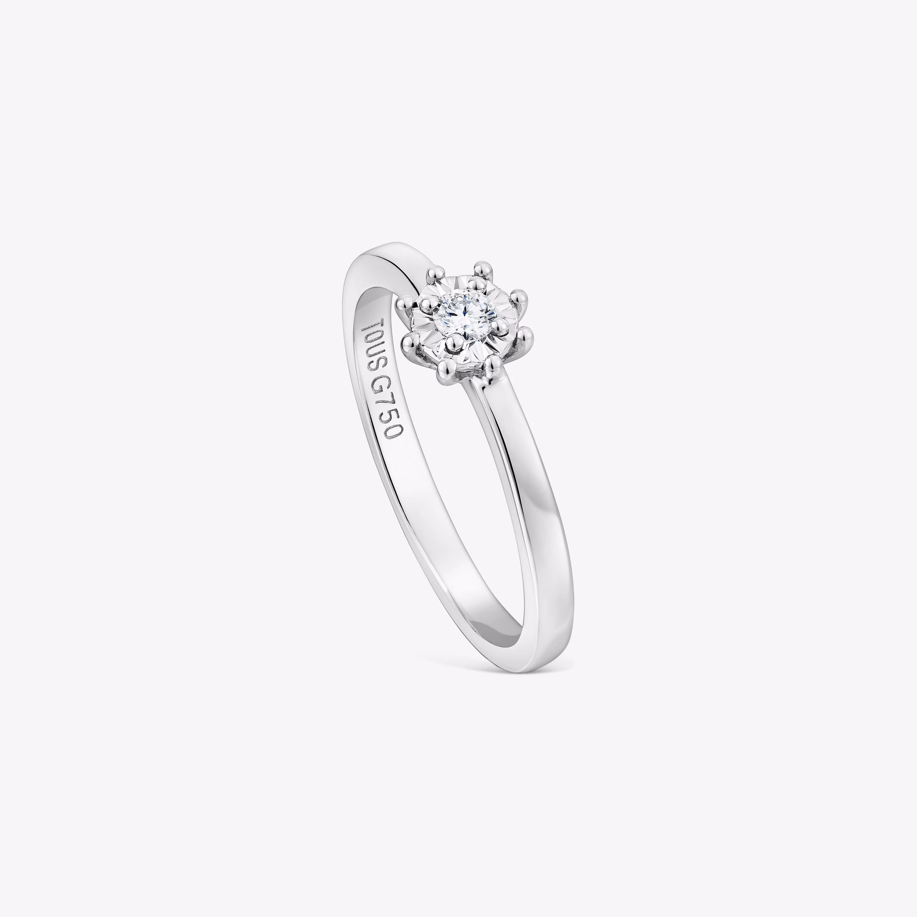 Anillo rosetón pequeño de oro blanco y diamantes 0.08ct Les Classiques