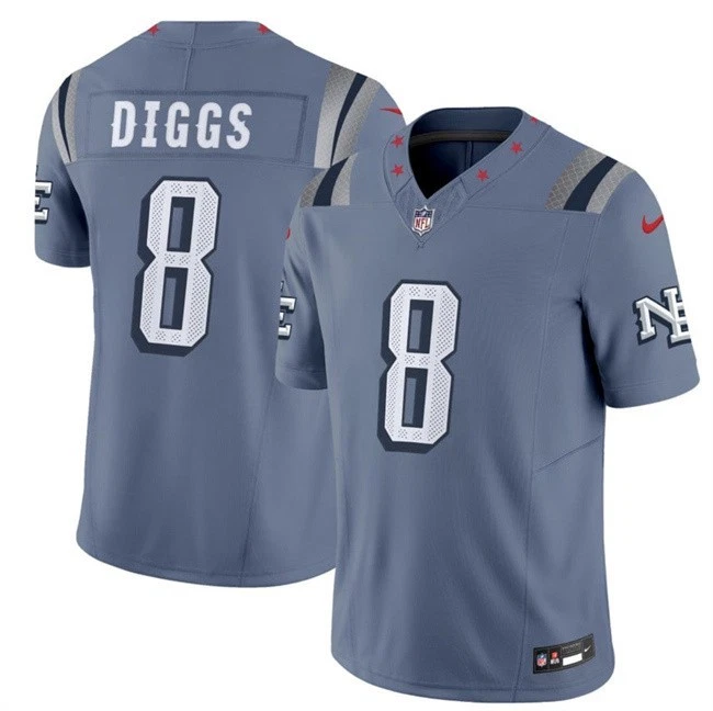 Stefon Diggs New England Patriots Nike 2025 RIVALRIES Vapor Limited Jersey - Storm Blue