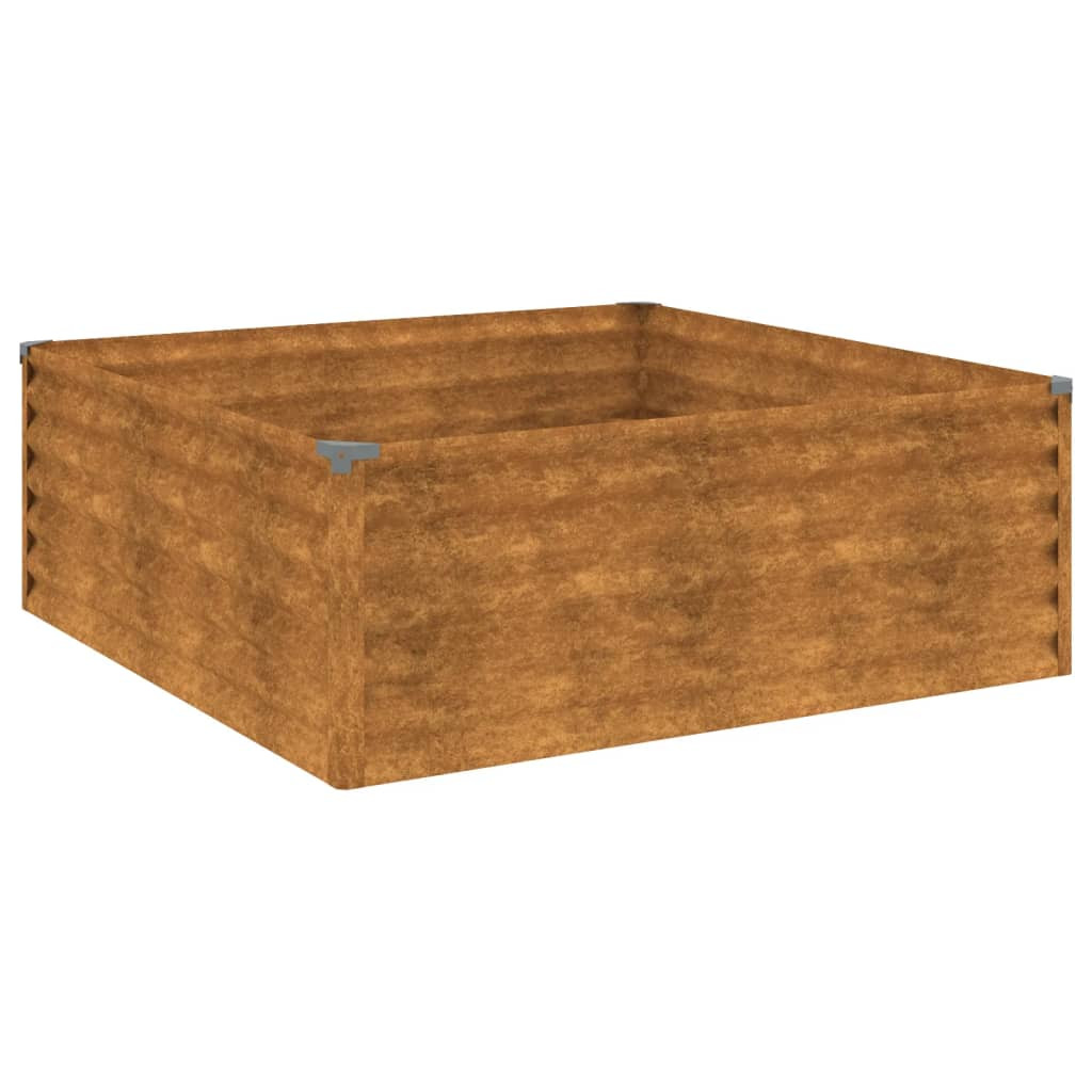 Donica ogrodowa Brąz 100 x 100 x 36 cm Stal vidaXL