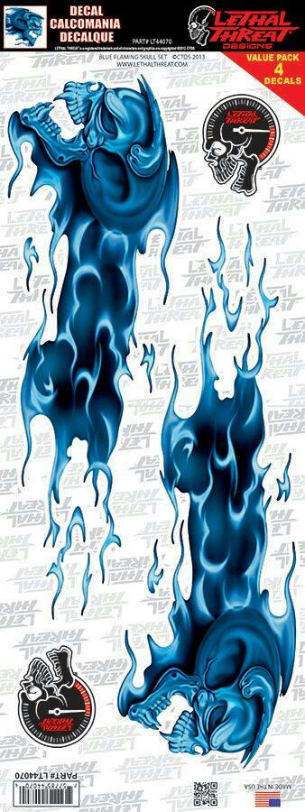 Flame Skulls Decals, 6-in x 18-in