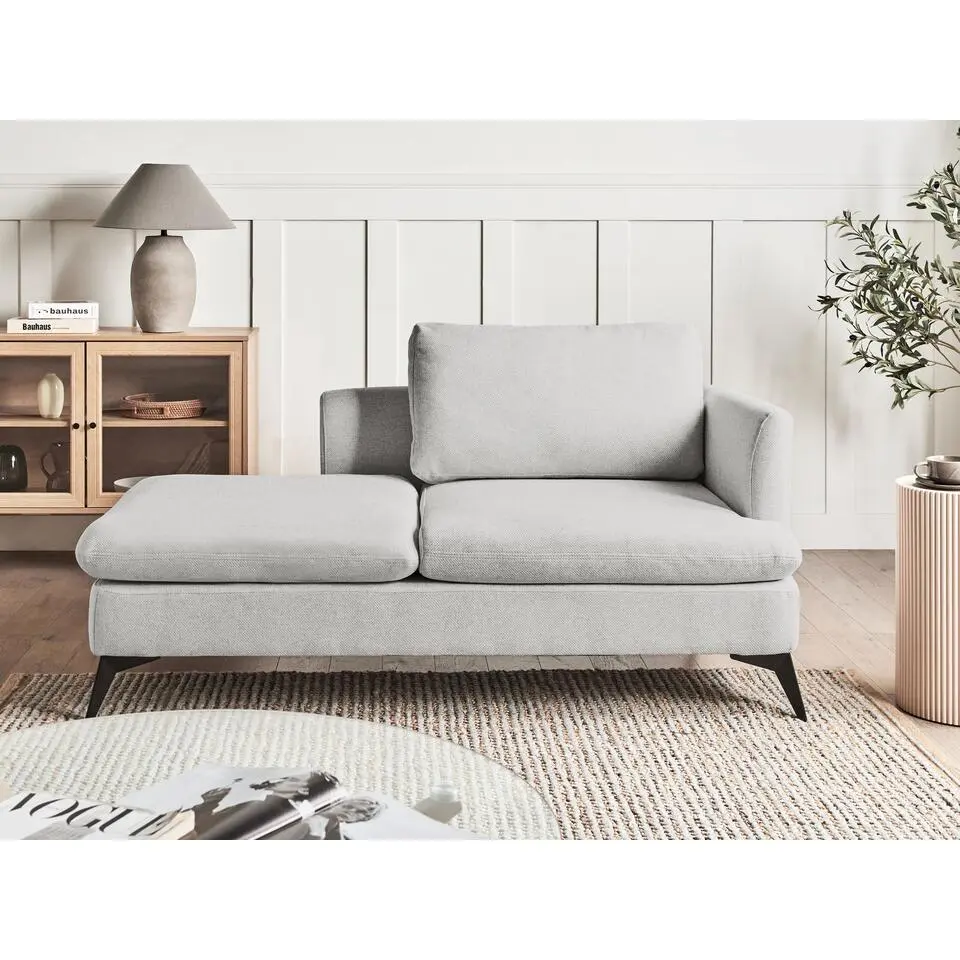 SIEVOZ - Chaise longue - Lichtgrijs - Rechtszijdig - Polyester
