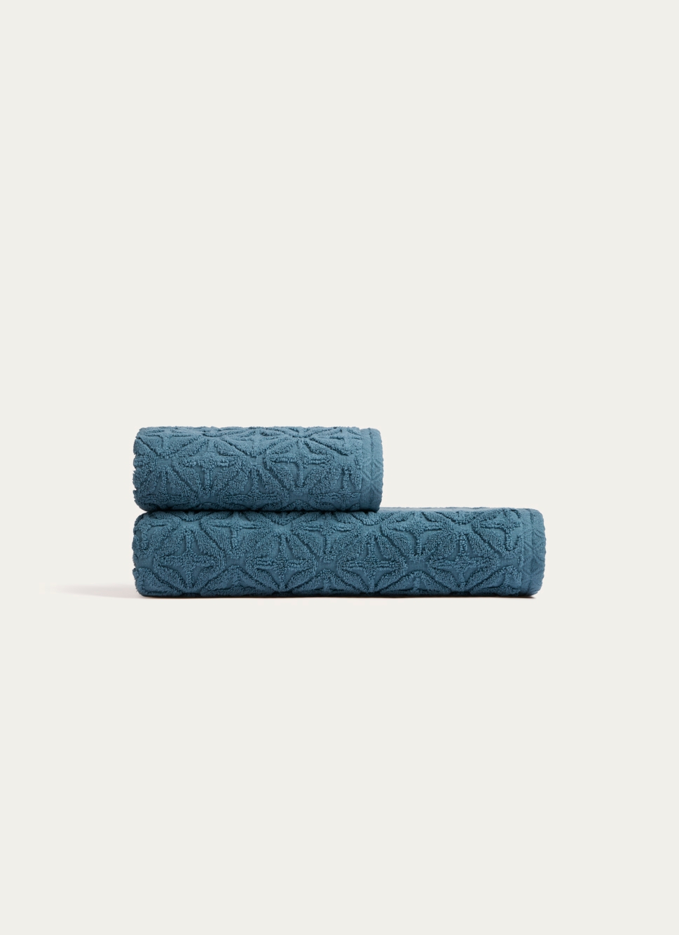 SERVIETTE DE TOILETTE JULIAN à MOTIF GÉOMÉTRIQUE BLEU