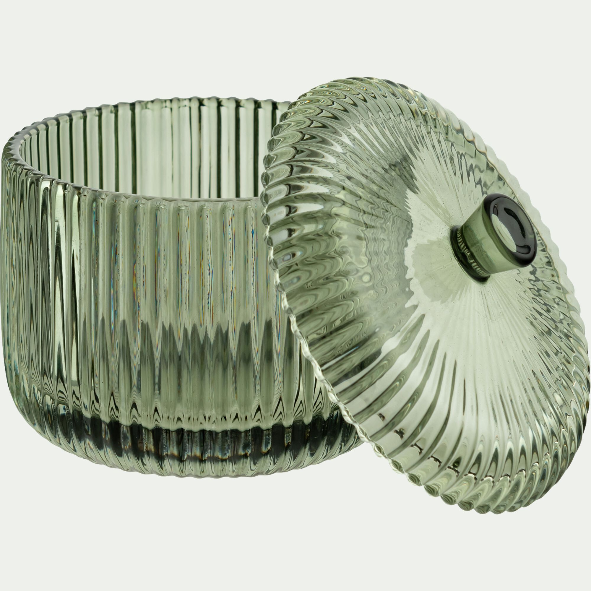 CEFALU - Boite déco en verre D10cm - vert