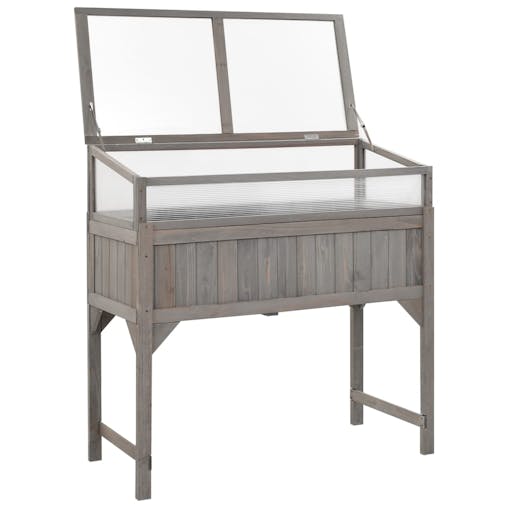 NNEVL Raised Bed with Greenhouse 110x54x120 cm Solid Fir Wood