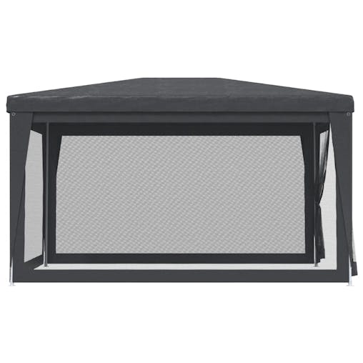 NNEVL Party Tent with 4 Mesh Sidewalls Anthracite 3x4 m HDPE