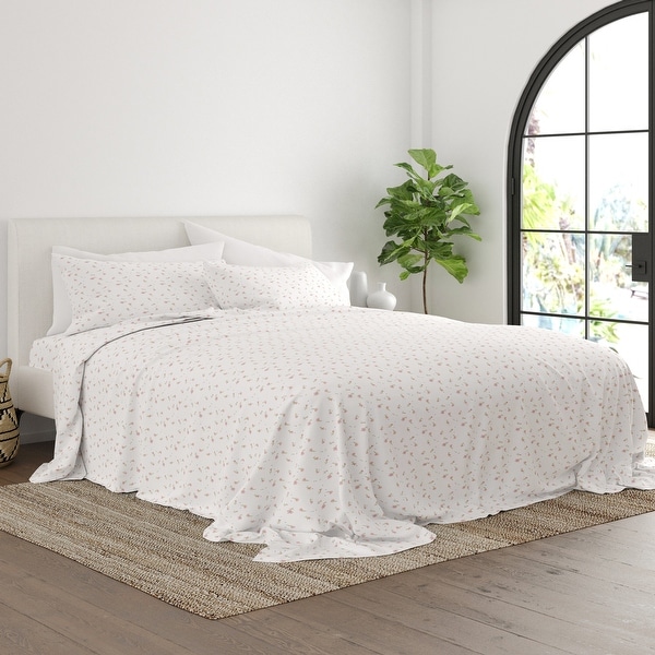 Soft Essentials Floral Pattern 4-piece Deep Pocket Bed Sheet Set