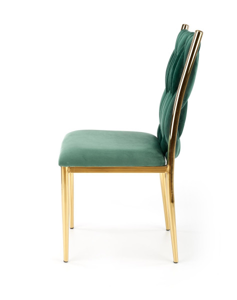 Krzesło tapicerowane K436 VELVET ciemnozielone/złote