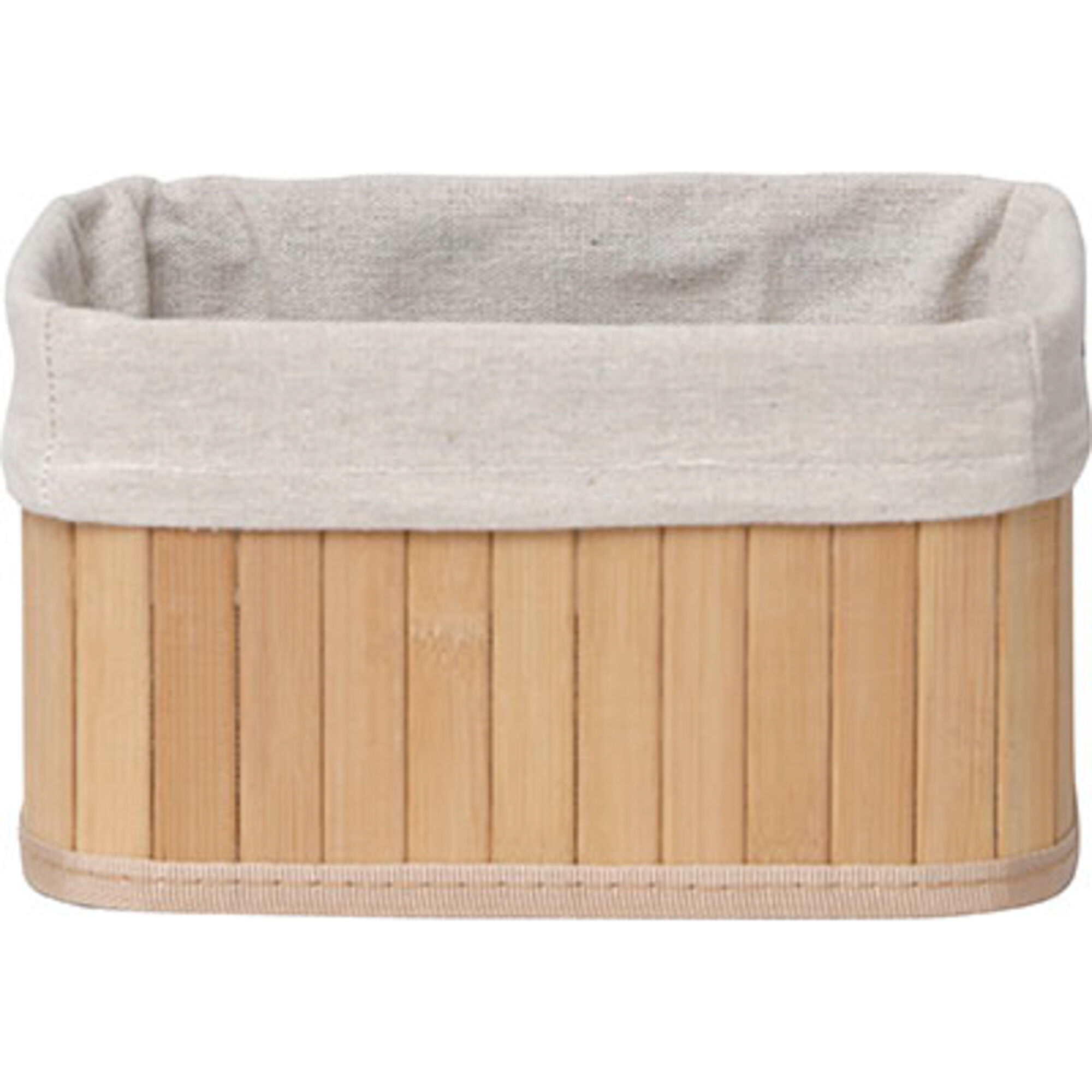 Cesto wc castanho em bambu com tecido 16x40cm