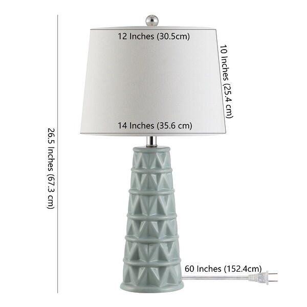 SAFAVIEH Lighting 26-inch Cairo Ceramic Table Lamp - 13" x 13" x 26"