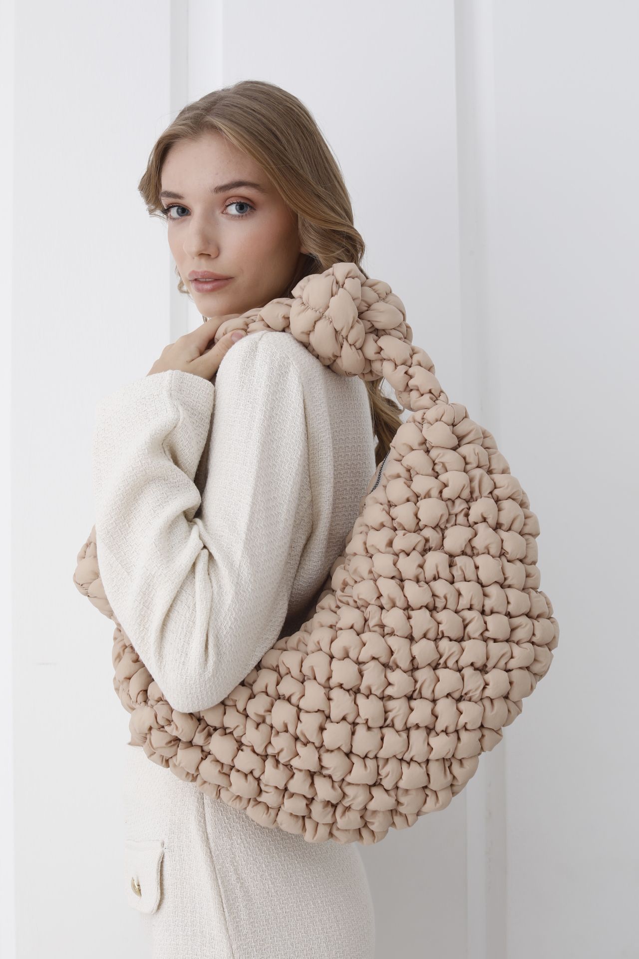 Belissh Puffy Quilted Lightweight Large Shoulder Bag