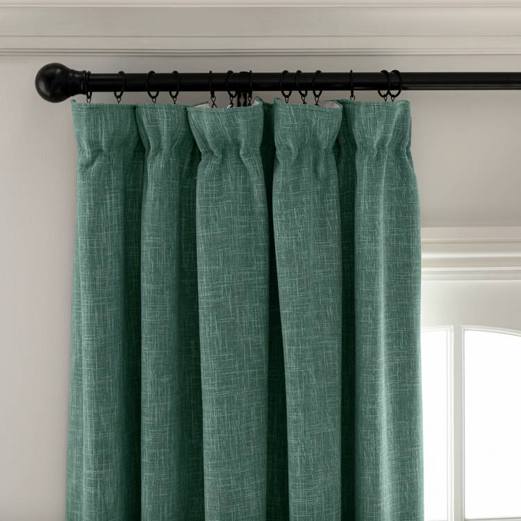 Habitat Blackout Pencil Pleat Curtains - Green - 117x137cm