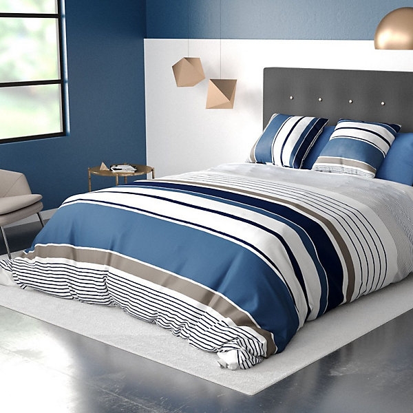 Housse de couette 240x220 BELIZE   2 taies coton 57 fils