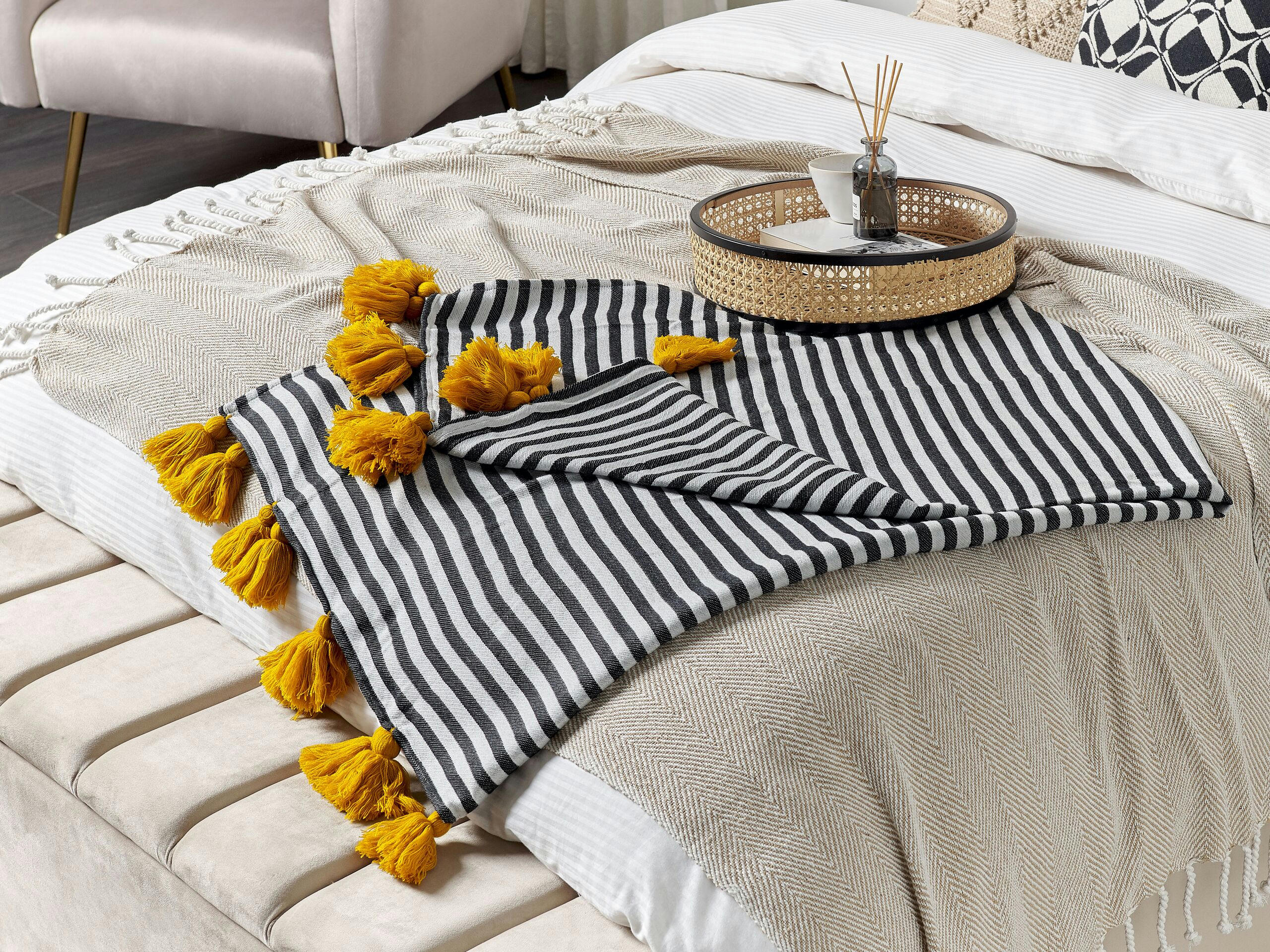 SUNWAL - Couverture en acrylique noir 170x130cm