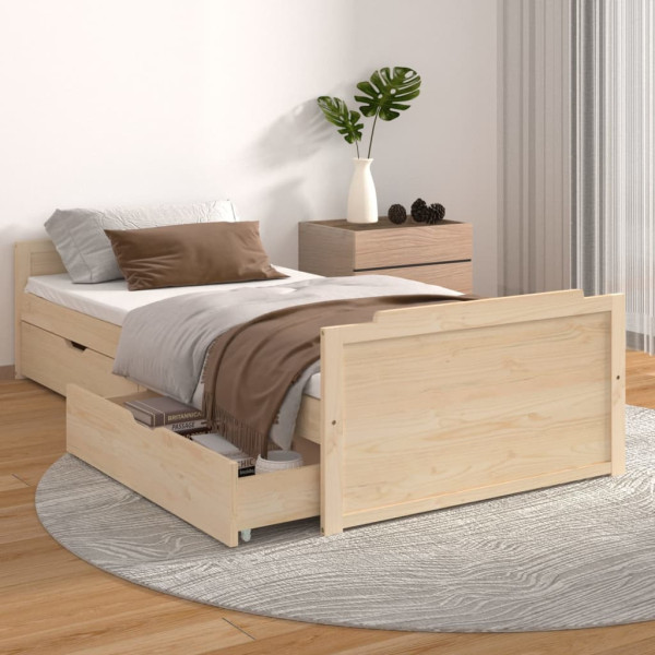 Łóżko Drewniane Rama Łóżka Sofa Brązowe Do Sypialni Pokoju 90 x 200 cm