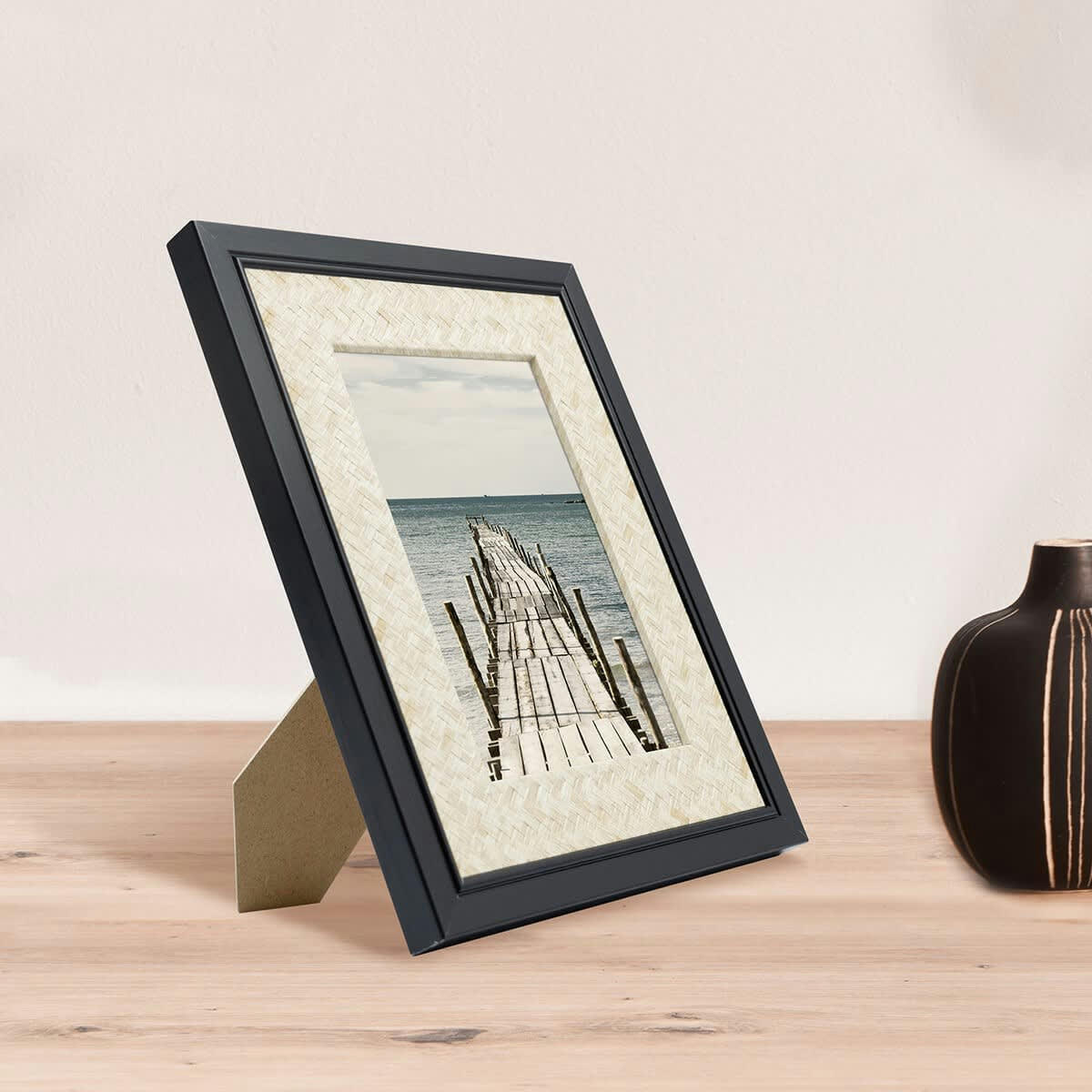PALMA - Cadre photo noir 10X15 cm résine recyclée