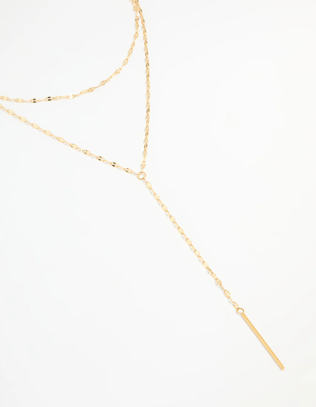 Waterproof Gold Plated Stainless Steel Layered Chain Y-Necklace