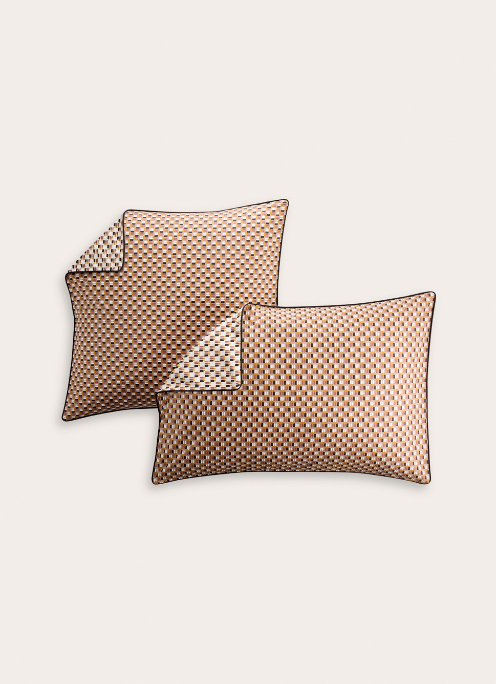 LOT DE 2 TAIES D'OREILLER ERINA BRUN