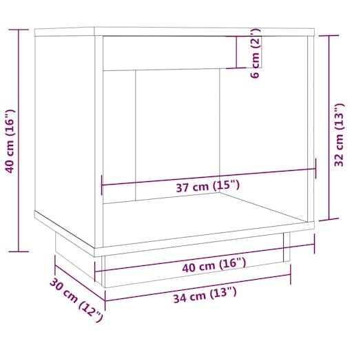 NNEVL Bedside Cabinets 2 pcs White 40x30x40 cm Solid Wood Pine