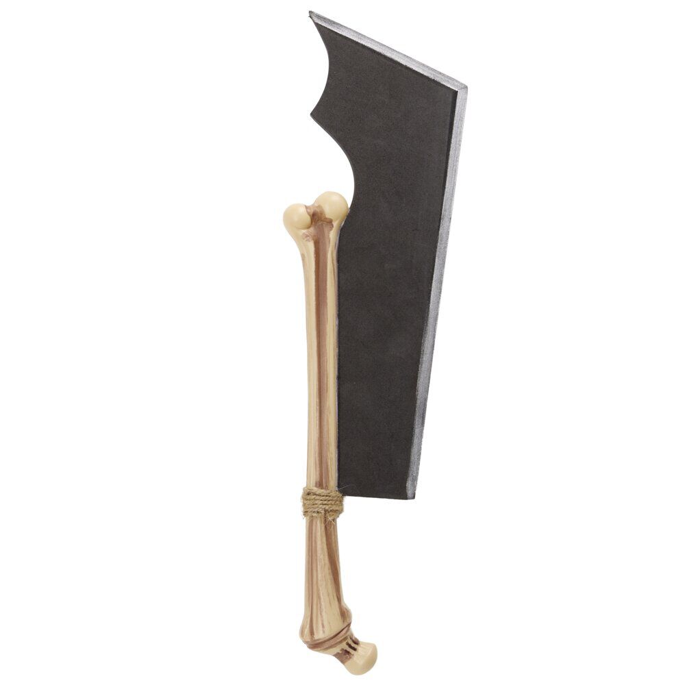 Hache factice Halloween manche squelette plastique L51cm (2 modèles)