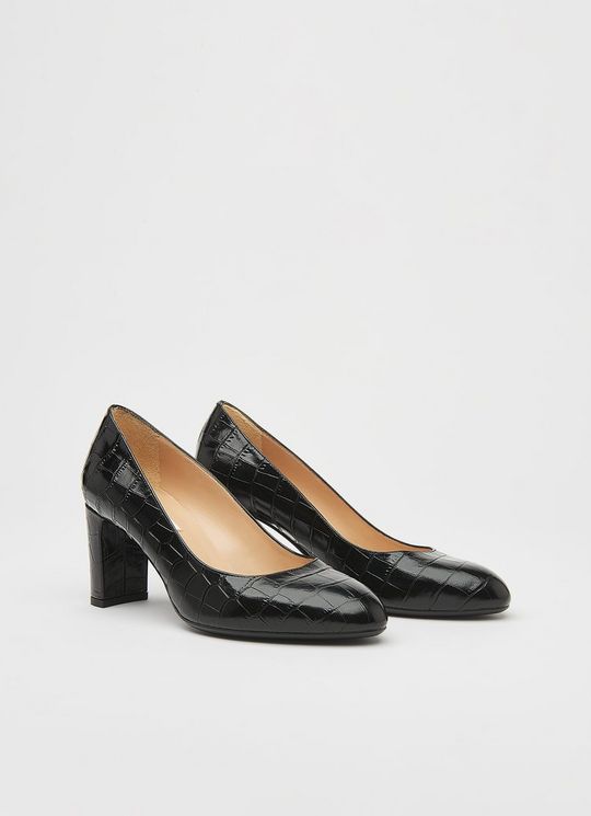 Winola Black Croc Effect Courts