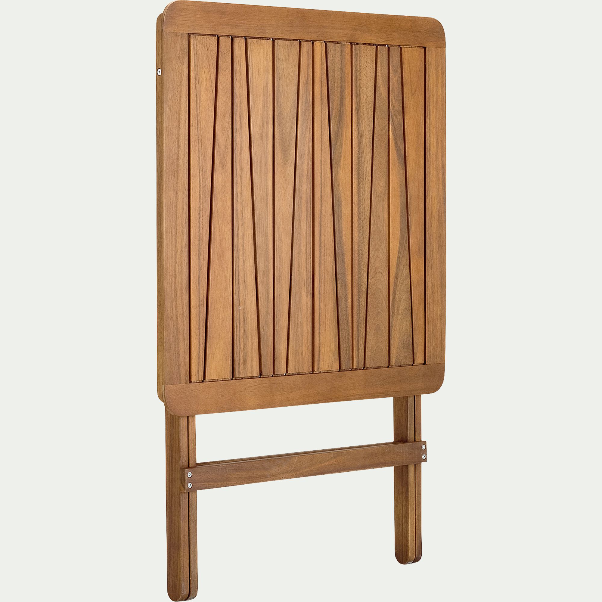 CARLO - Table de repas jardin pliante carrée en acacia huilé - bois foncé (2 places)