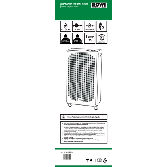 Gas-Katalytofen »HGO 2900/1 K«, 2,9 kW, 5 / 11 kg