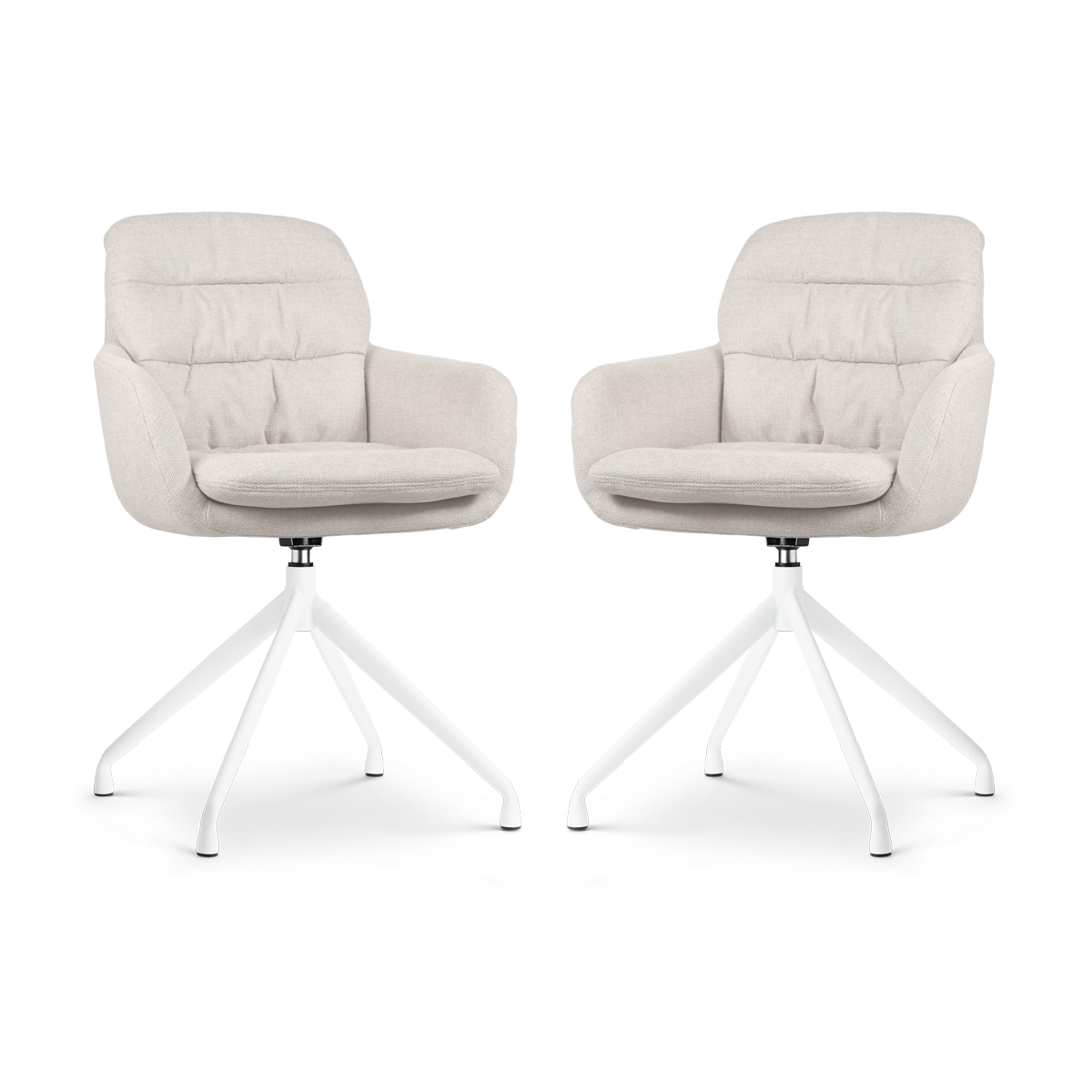 Nolon Nola-Mia Draaibare Eetkamerstoelen Beige - Wit - set van 2