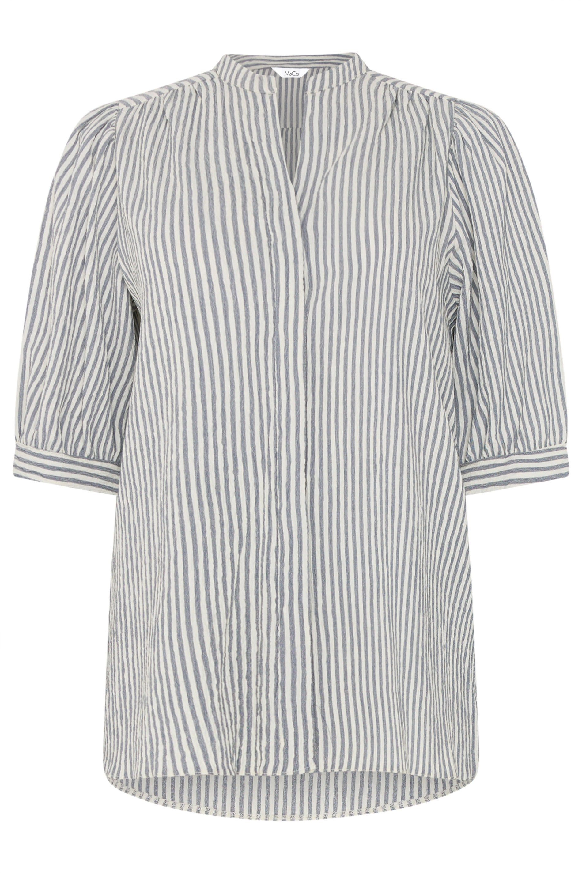 M&Co Textured Puff Sleeve Shirt