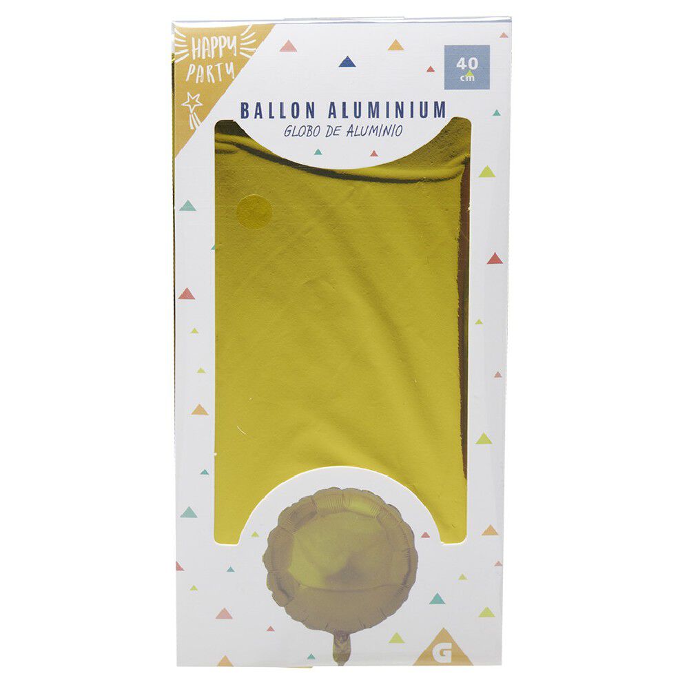 Ballon rond aluminium H40cm (2 modèles doré ou bleu)