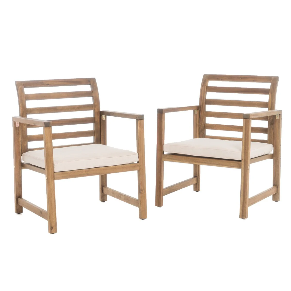 Emilano Outdoor Acacia Wood Club Chair with Cushions (Set of 2) by Christopher Knight Home