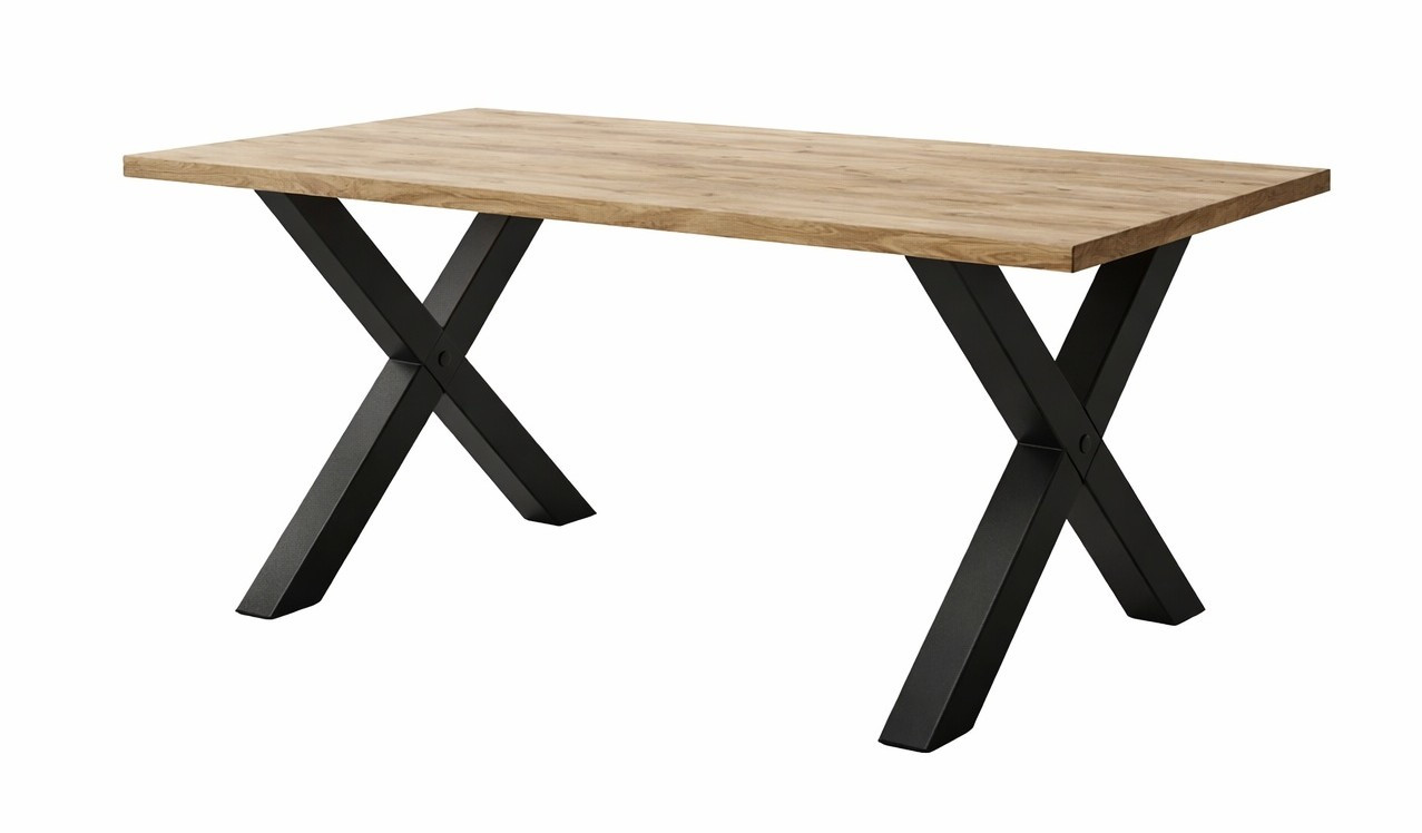 Stół loftowy SOFTI X rozkładany 140x90/180, Dąb Craft, n. czarne