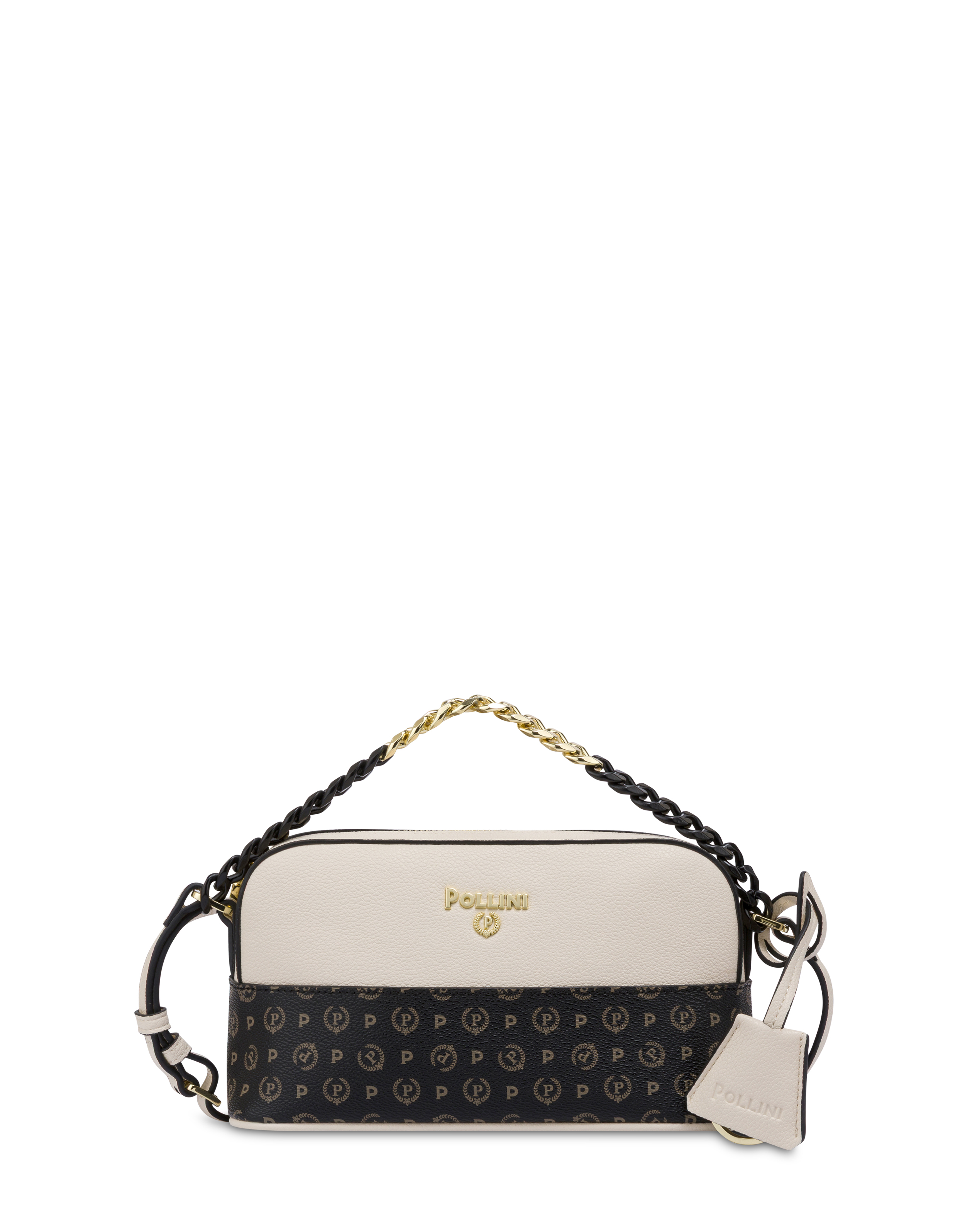 Camera Bag Link In Pu E Heritage Pvc Avorio/nero