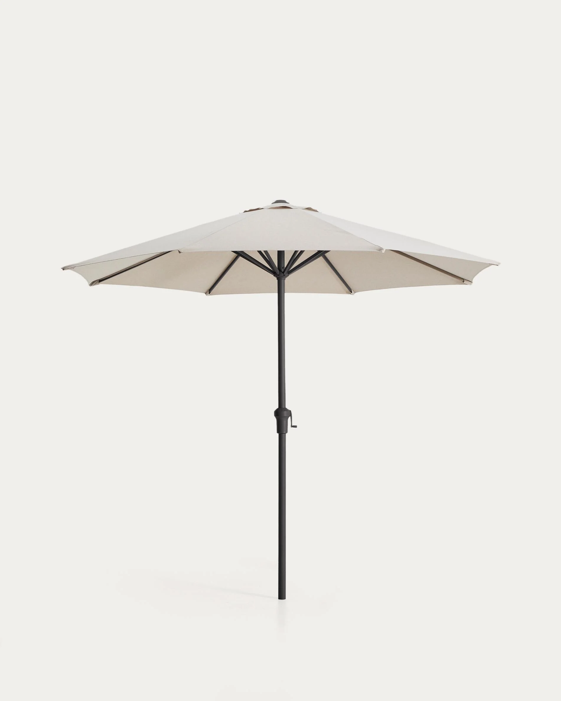 Milna beige parasol with central pole and graphite steel structure Ø300cm
