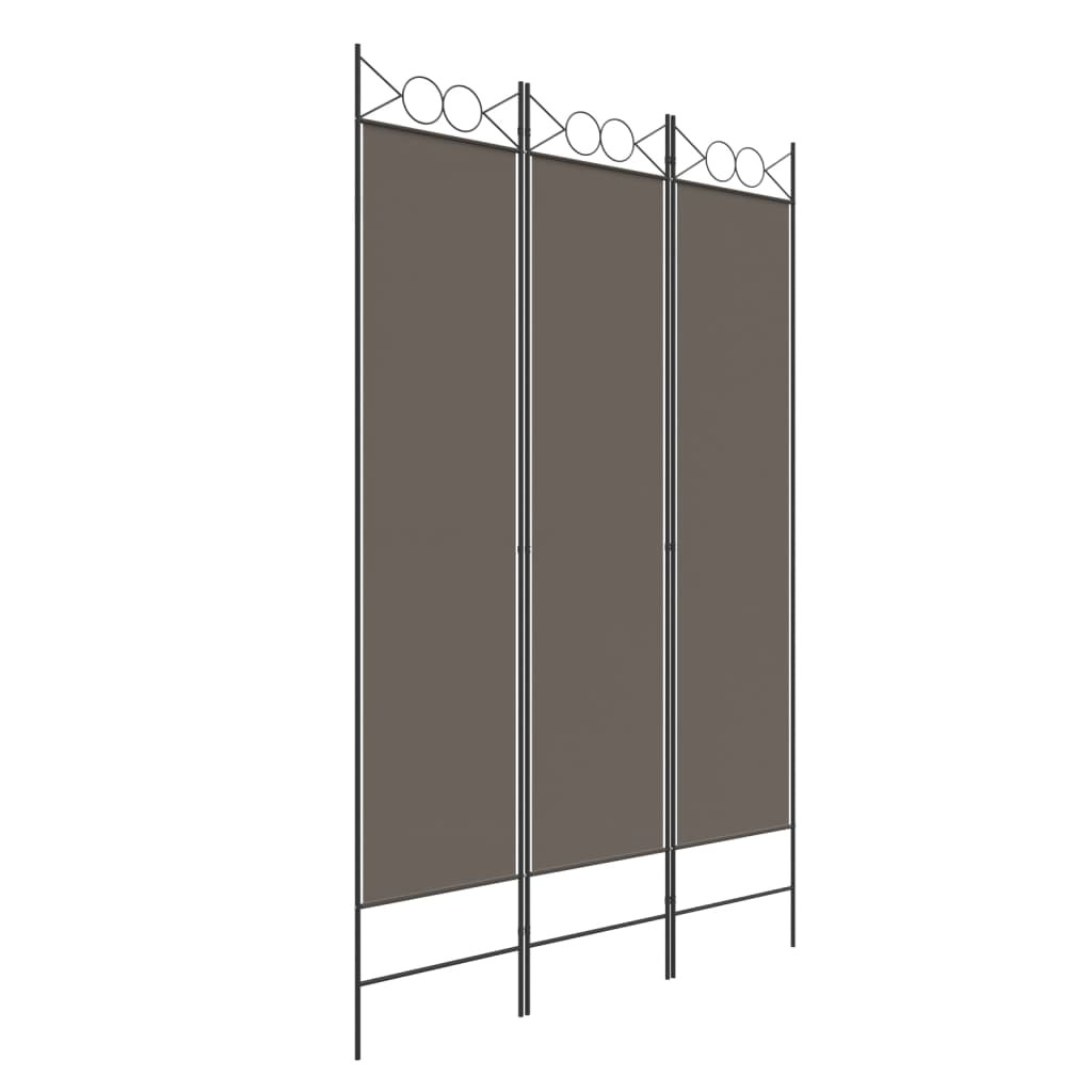 Parawan Pokojowy Dekoracyjny Przegroda Parawan Składany Antracyt 120x200 cm