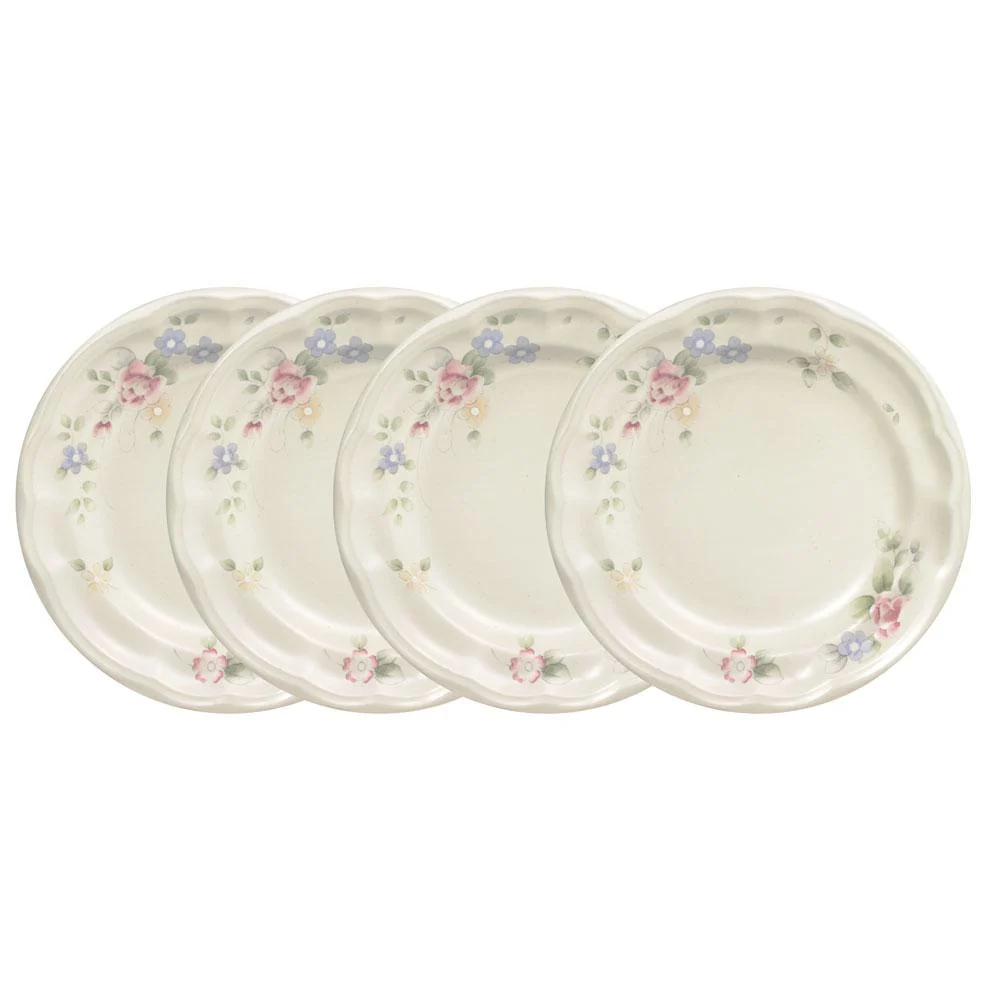 Tea Rose Set of 4 Salad Plates