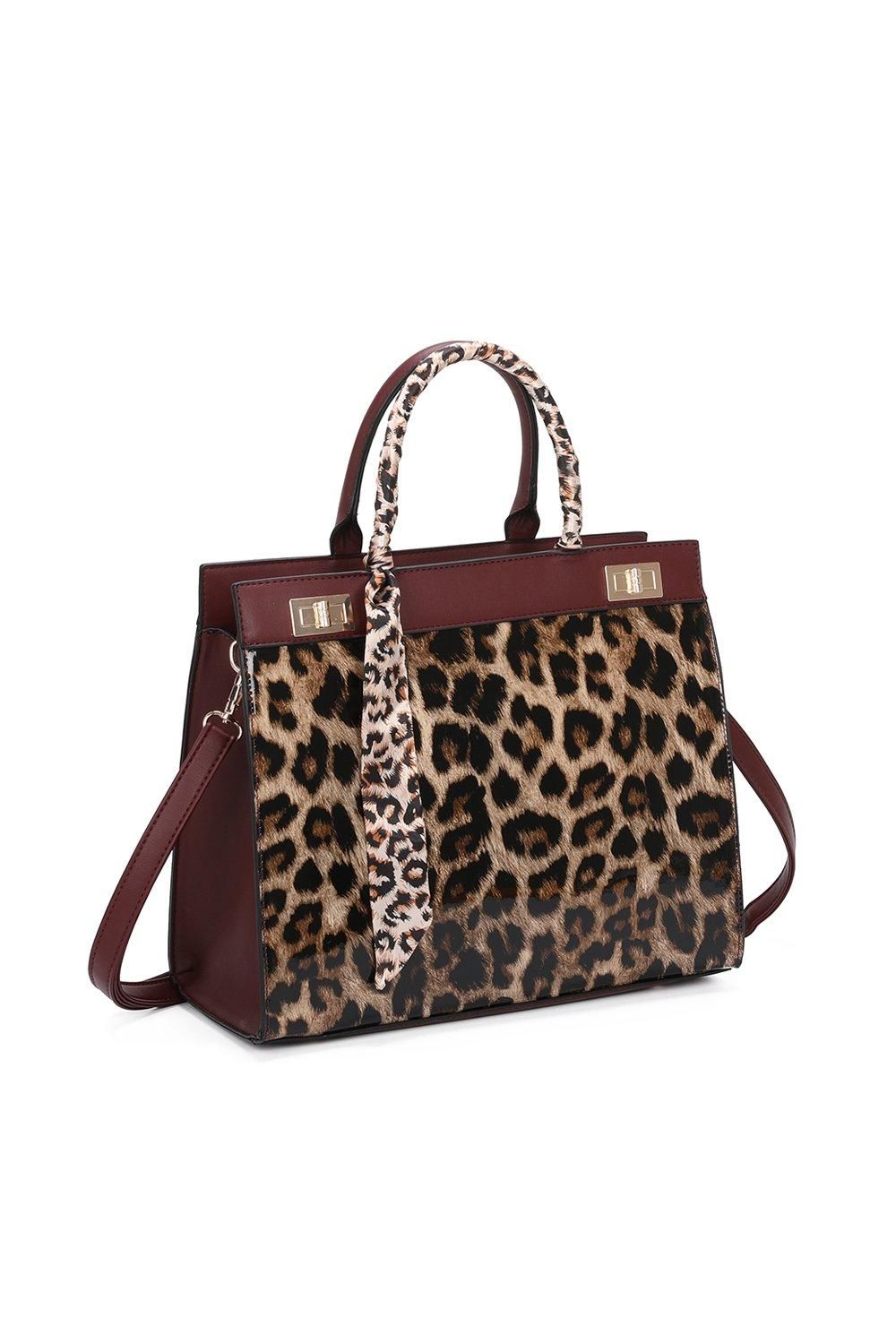 Fontanella Fashion Hyo Leopard Print Ribbon Tote Bag