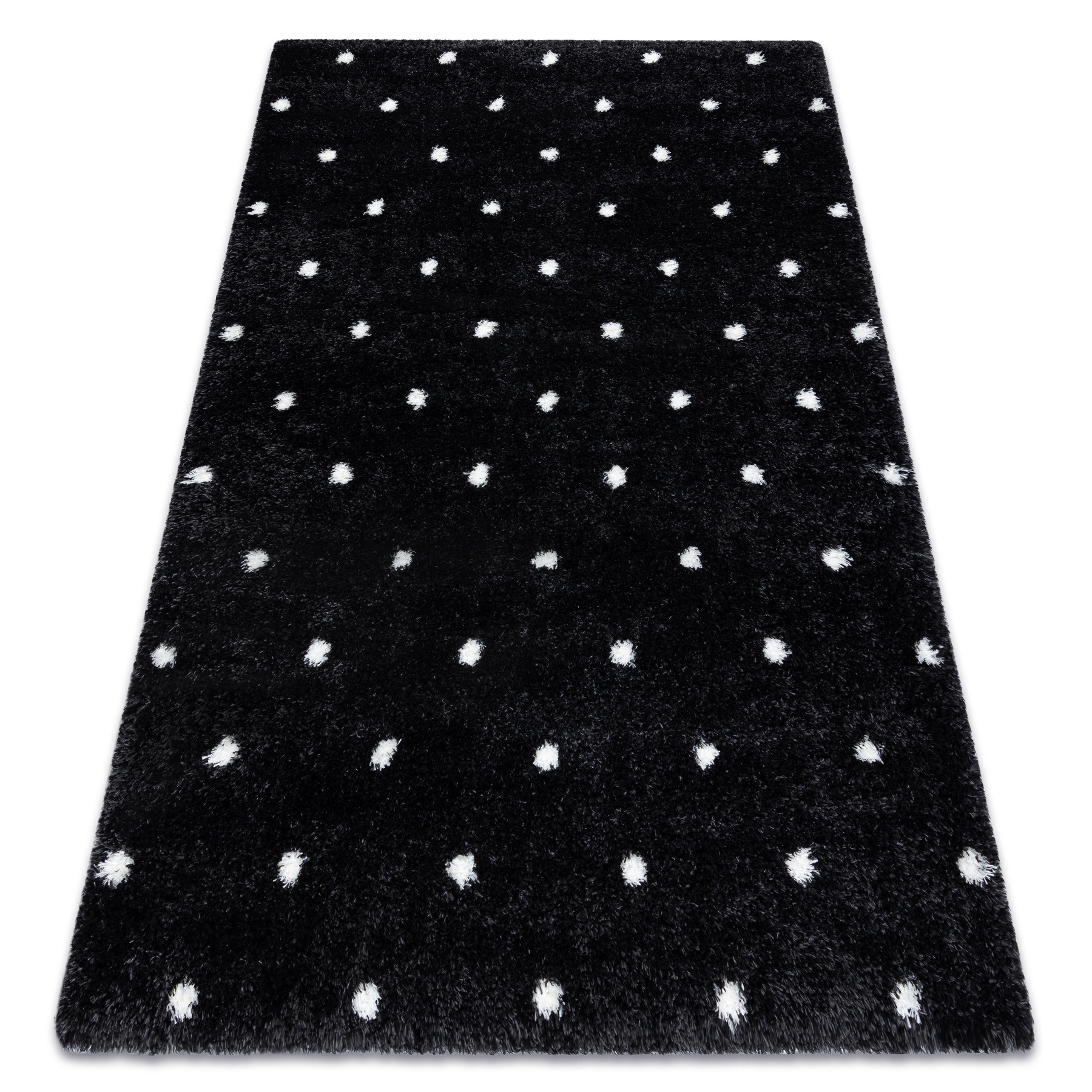 Dywan FLUFFY 2370 shaggy kropki - antracyt / biały 120x170 cm
