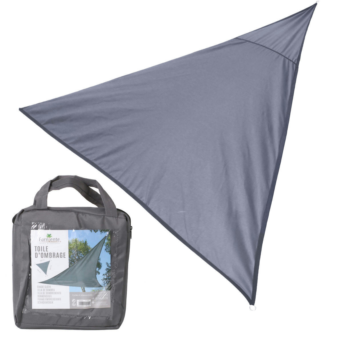 - Toile ombrage triangulaire gris anthracite - 300x300x300cm