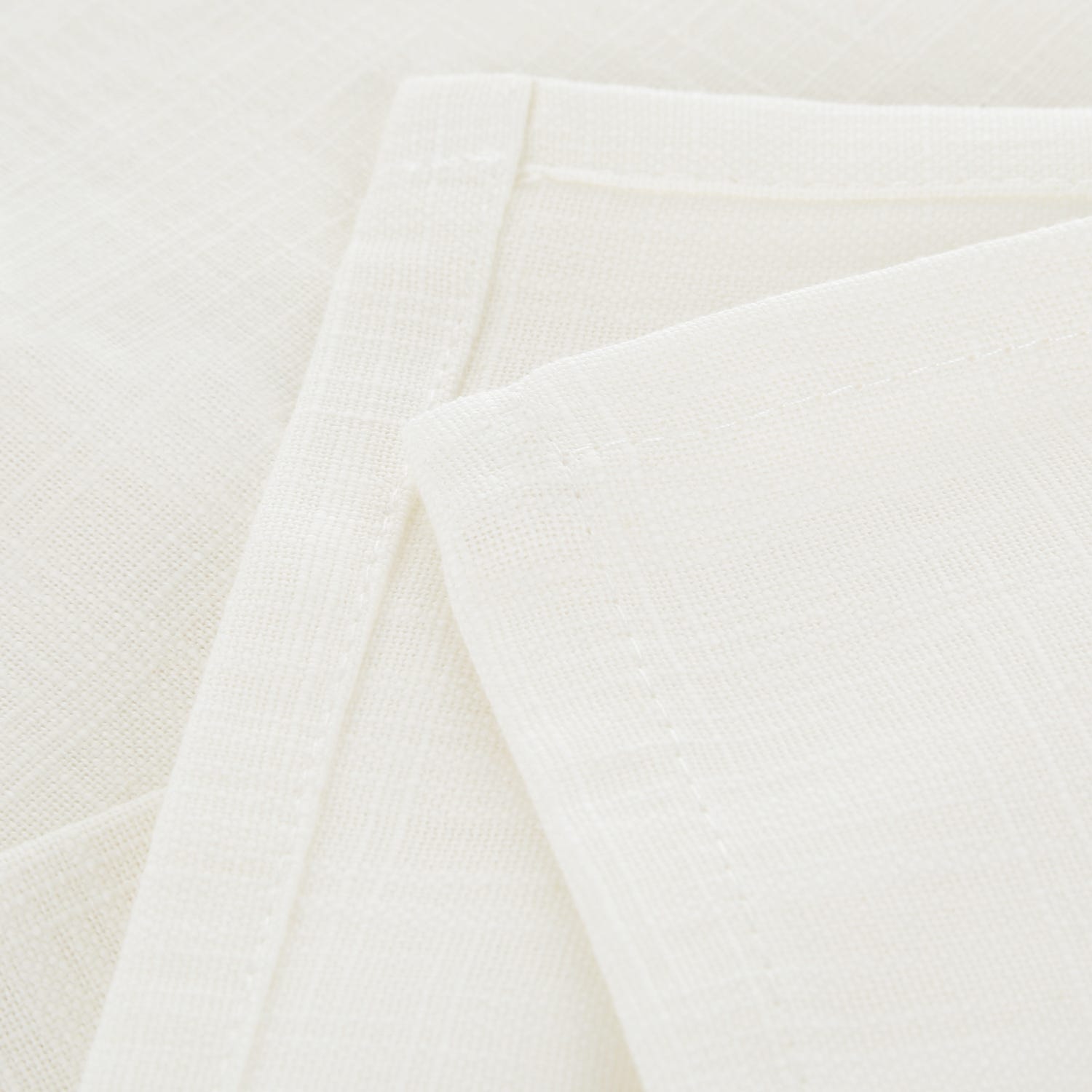 Set 2 tovaglioli cotone bianco 42x42 cm Slub