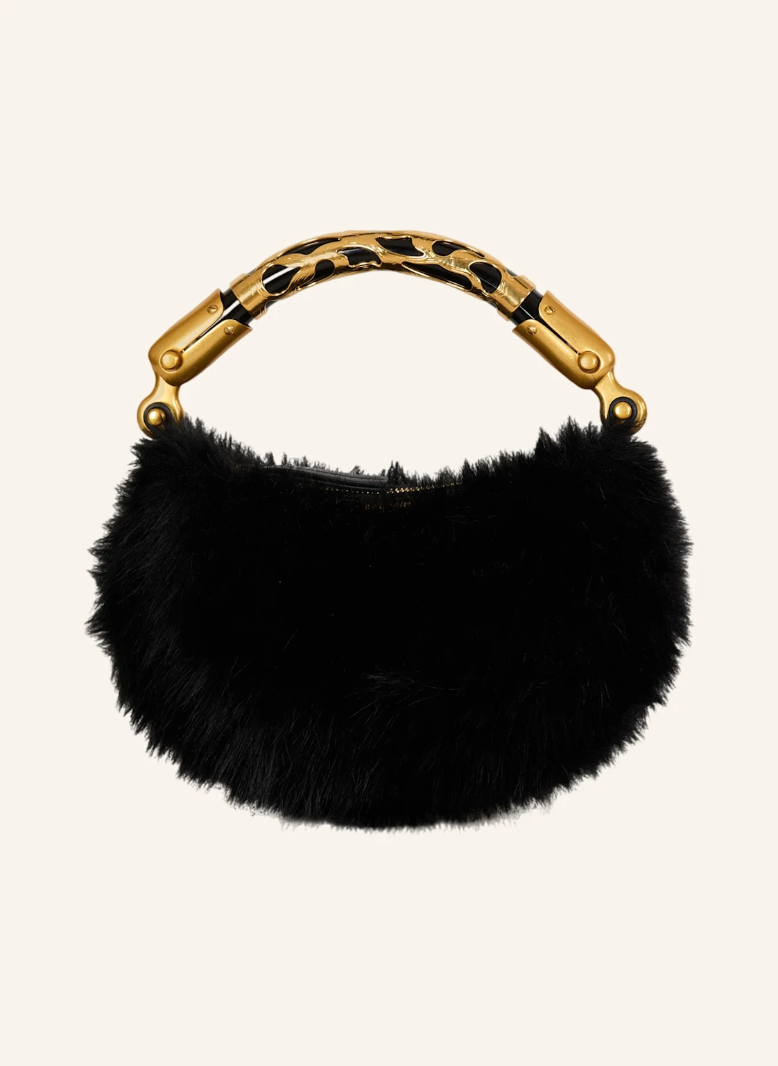 BALMAIN Ebene Mini-Tasche aus Kunstfell