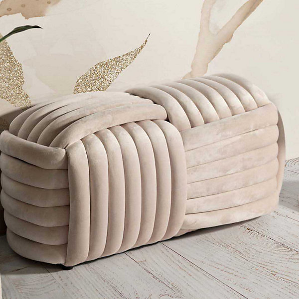 Banc en tissu Softy 90x45x45 cm - 90 x 45 x 45 Type: Banc et banquette